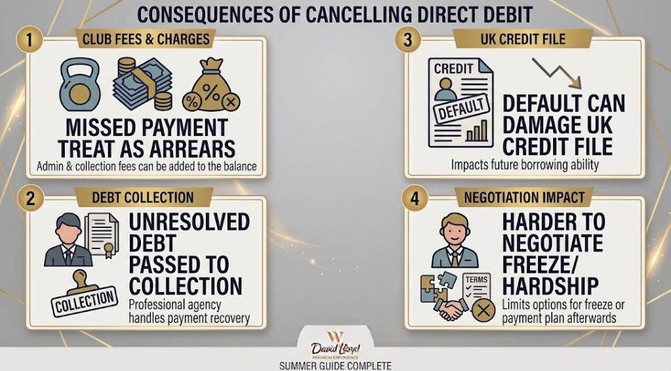 David Lloyd Freezing Membership payment arrangement